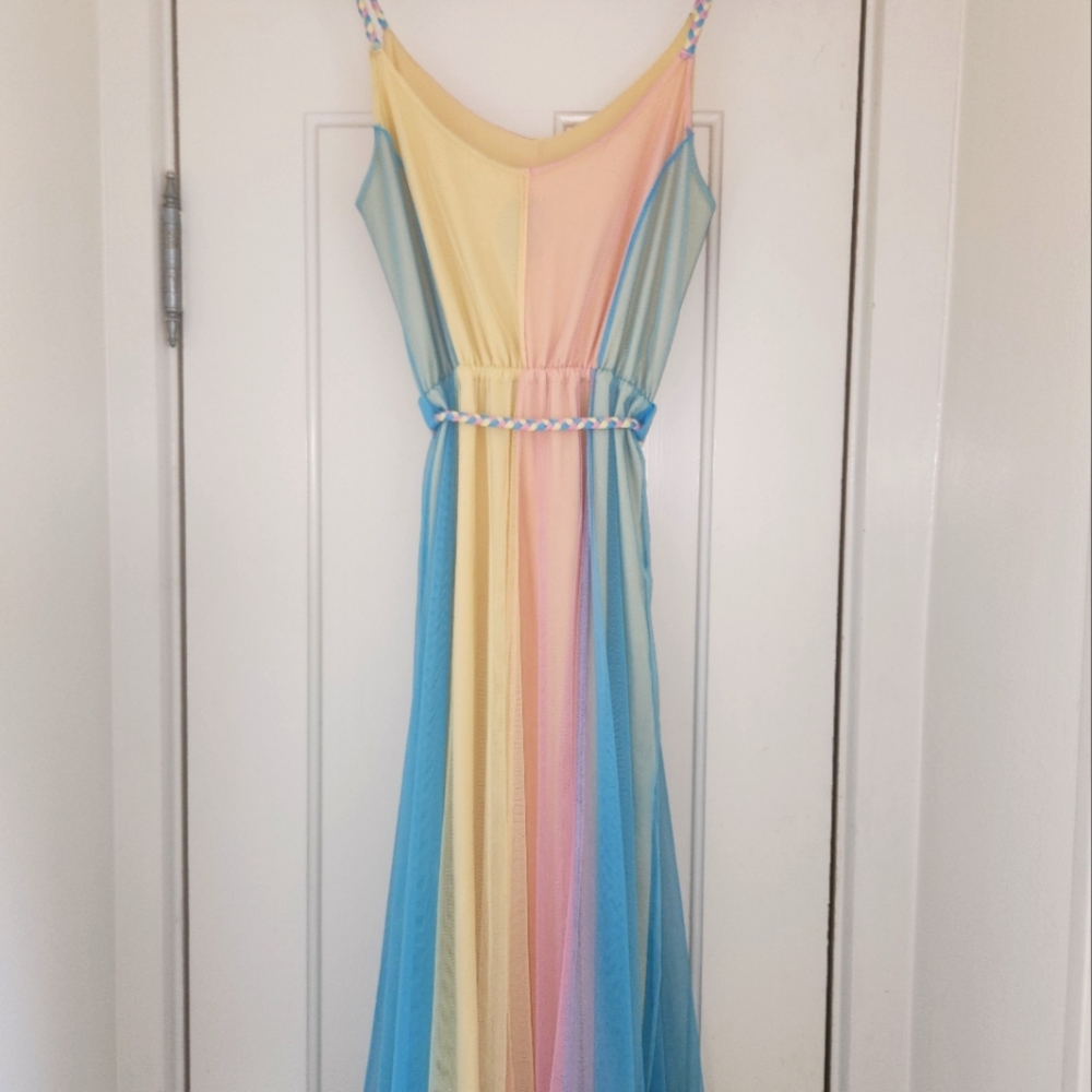 UNIF Cotton Candy Rainbow Tulle Dress - Picture 9 of 14